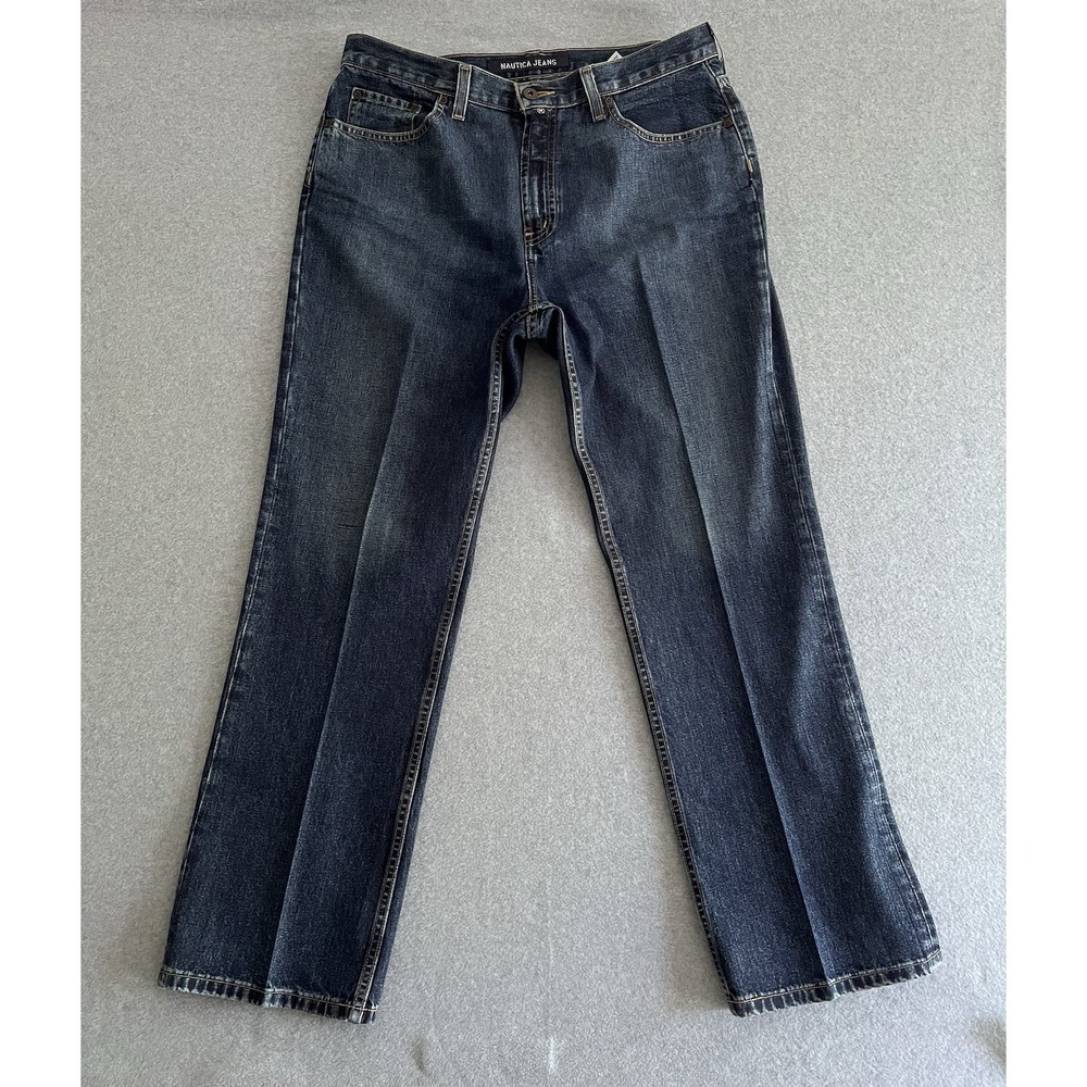 Nautica Womens Vtg Jeans SZ 14 Blue Straight Mid Rise‎ Denim Classic Fit
